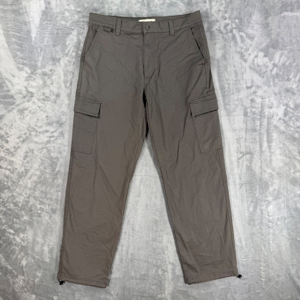 Madewell Straight Leg Cargo Utility Pants Womens Size 31 Gray Cotton Hemp